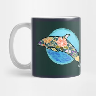 Floral Embellished Dolphin Mug